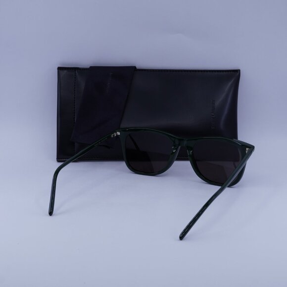 Saint Laurent SL304 009 Square Sunglasses - Green/Black - Picture 8 of 9